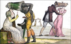 Satirical print about hats