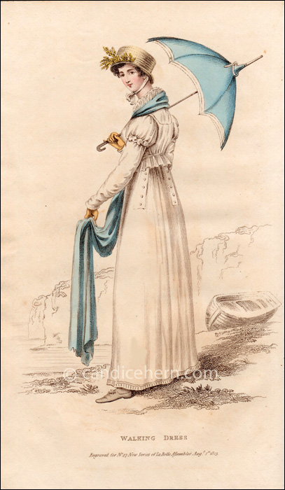 Walking Dress, August 1813 - CandiceHern.com