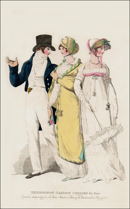Kensington Garden Dresses, June 1808 - CandiceHern.com