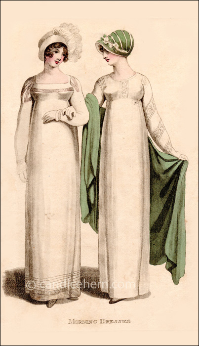 Morning Walking Dresses, August 1809 - CandiceHern.com