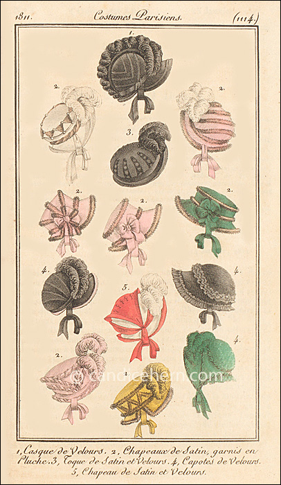 French Hats, January 1811 - CandiceHern.com